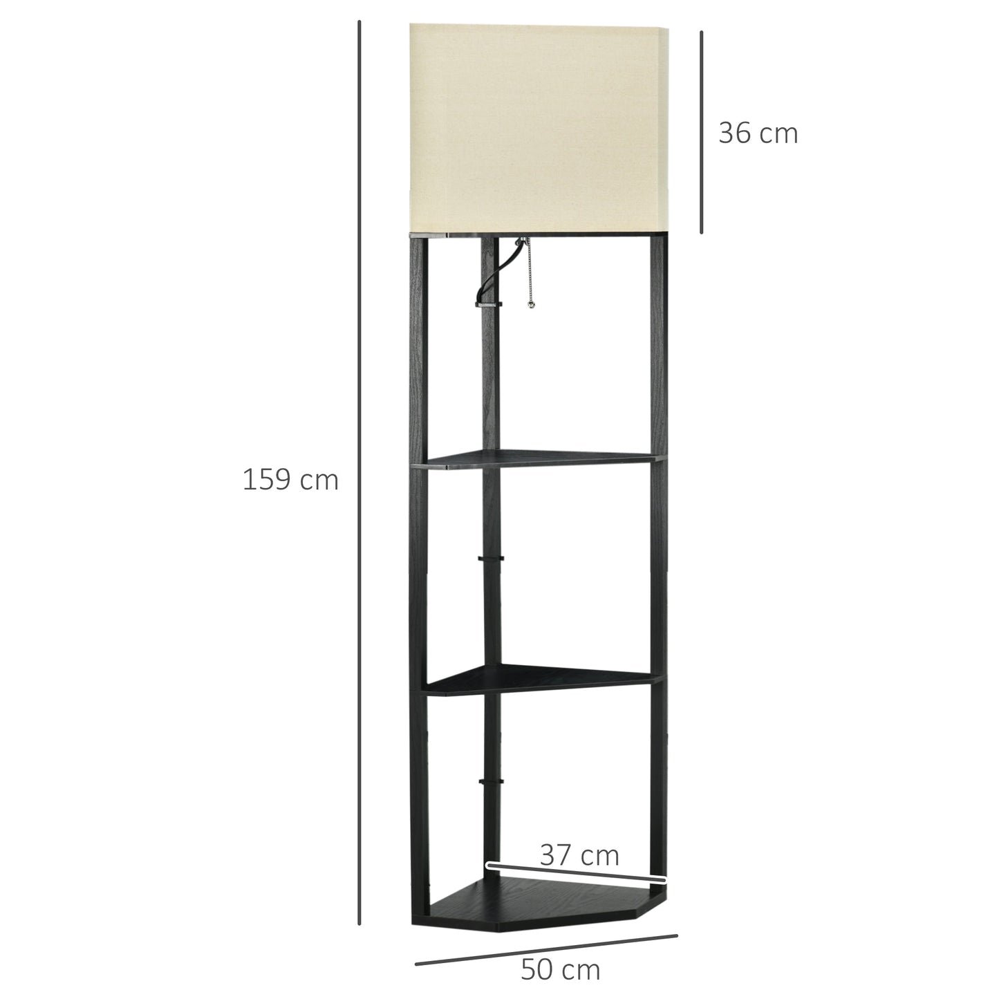 Corner Floor Lamp with Shelves