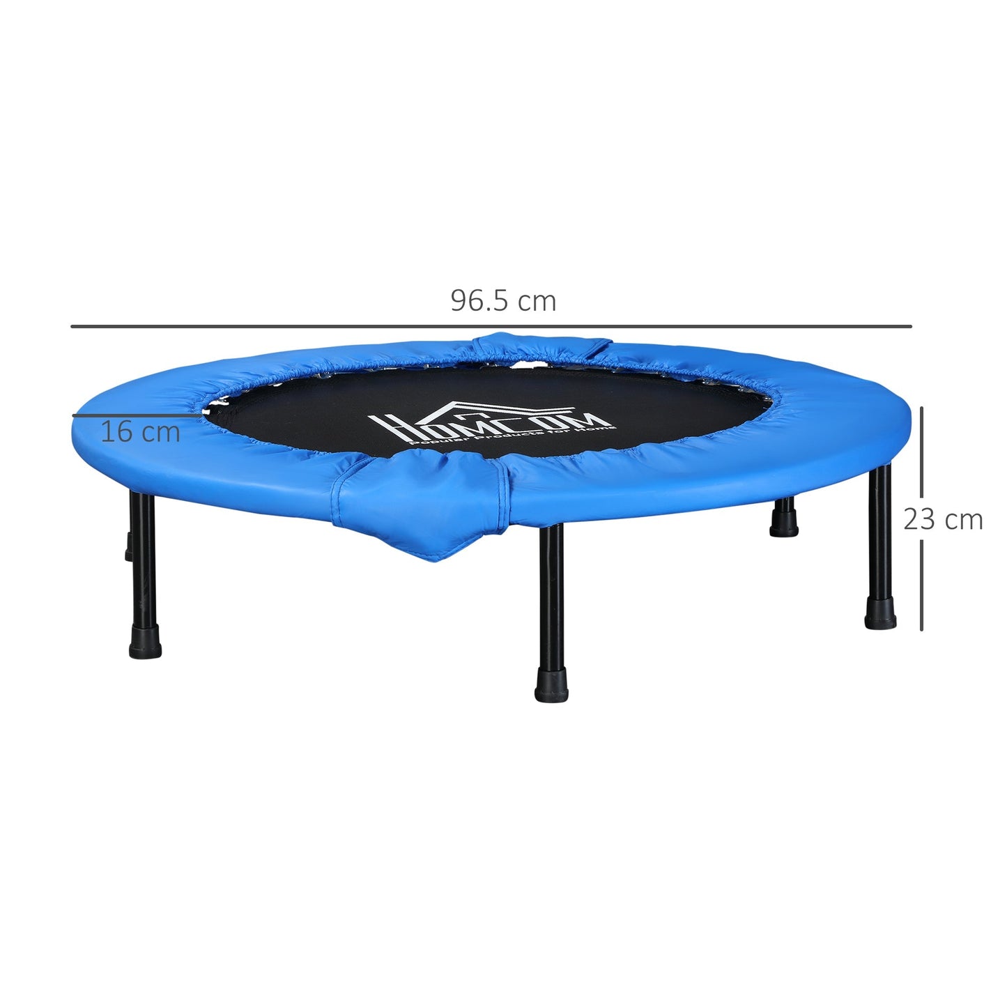 96cm Mini Fitness Trampoline Home Gym Yoga Exercise Rebounder Indoor Outdoor Jumper w/ Safety Pad