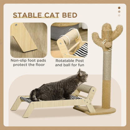 PawHut 2 in 1 Cat Scratching Post with Bed