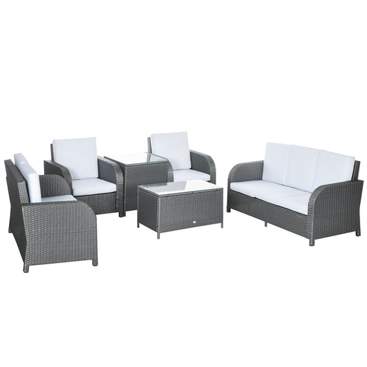 7 Seater Outdoor Rattan Garden Furniture Sets with Wicker Sofa