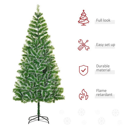 Homcom 7 Foot Indoor Christmas Tree Artificial Decoration Xmas Gift with Metal Stand Branch Tips