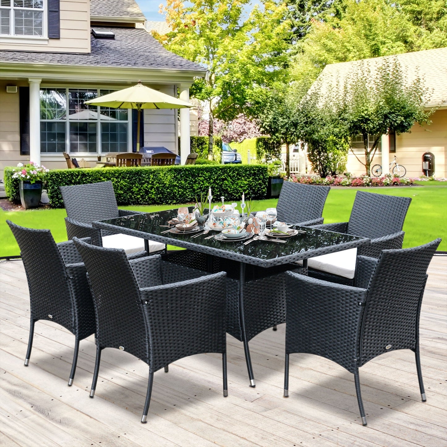 7-Pieces PE Rattan Dining Sets