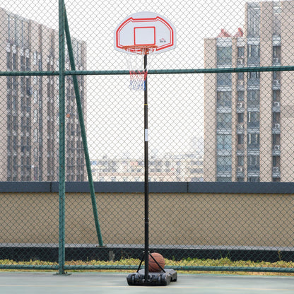 Outdoor Basketball Hoop Stand Portable Sturdy Rim Adjustable Height from 258-314 cm w/ Wheels