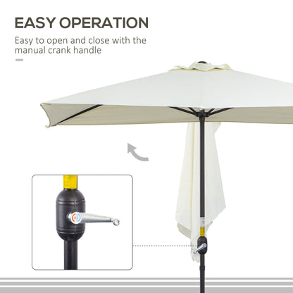 2.3m Half Steel Frame Outdoor Parasol Beige