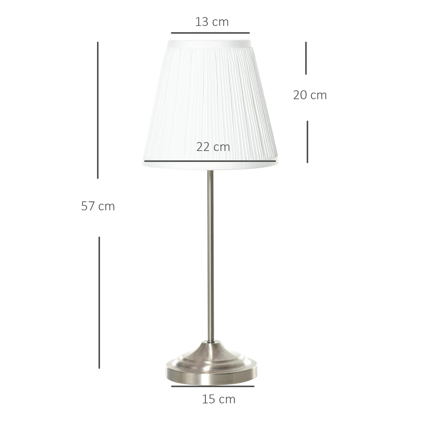 Modern Table Lamp with Pleated Fabric Lampshade and Metal Base