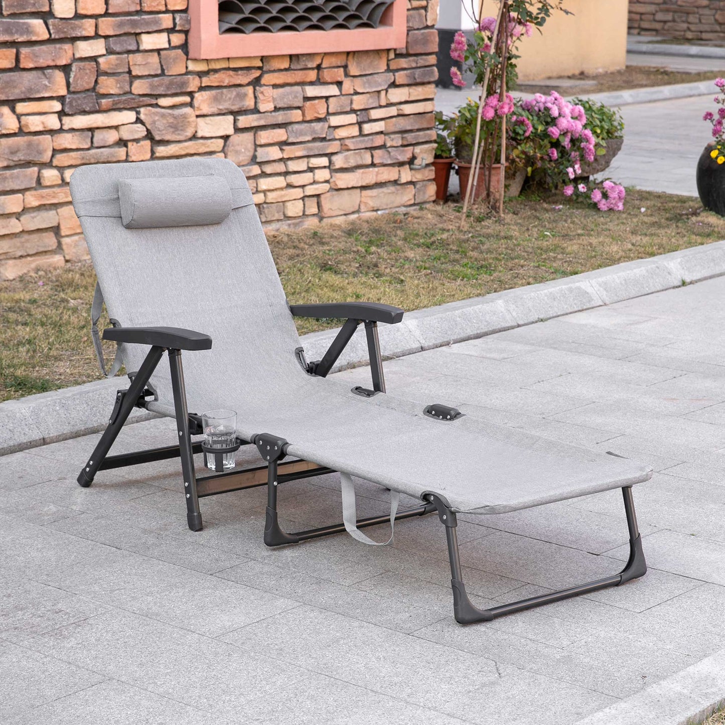 Outsunny Folding Chaise Lounge Chair