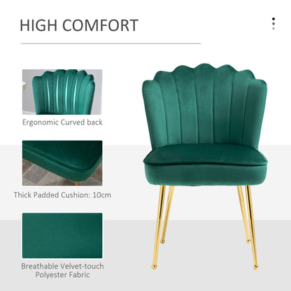 Velvet-Feel Shell Luxe Accent Chair