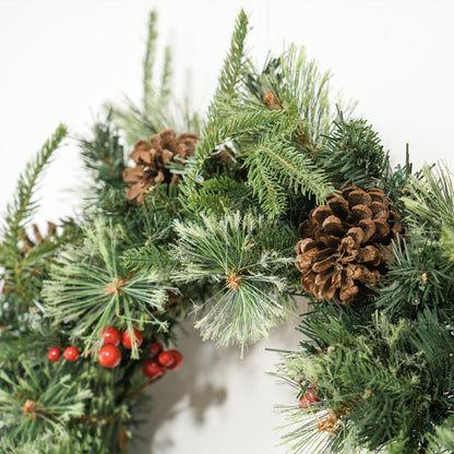 Pinecones & Berries Wreath Christmas Decoration - 60cm