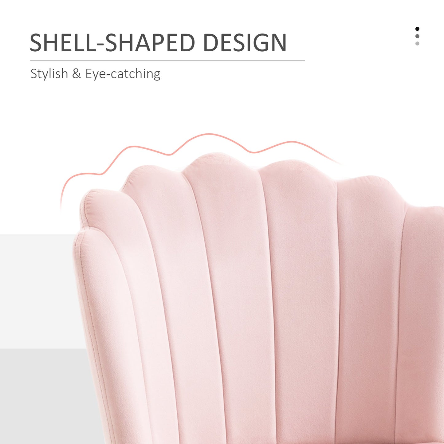 Velvet-Feel Shell Luxe Accent Chair