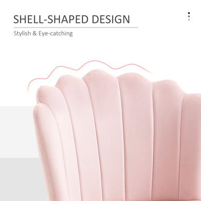 Velvet-Feel Shell Luxe Accent Chair