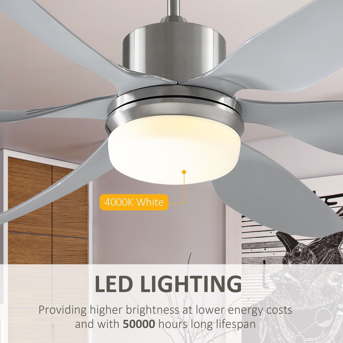 Reversible Ceiling Fan with Light