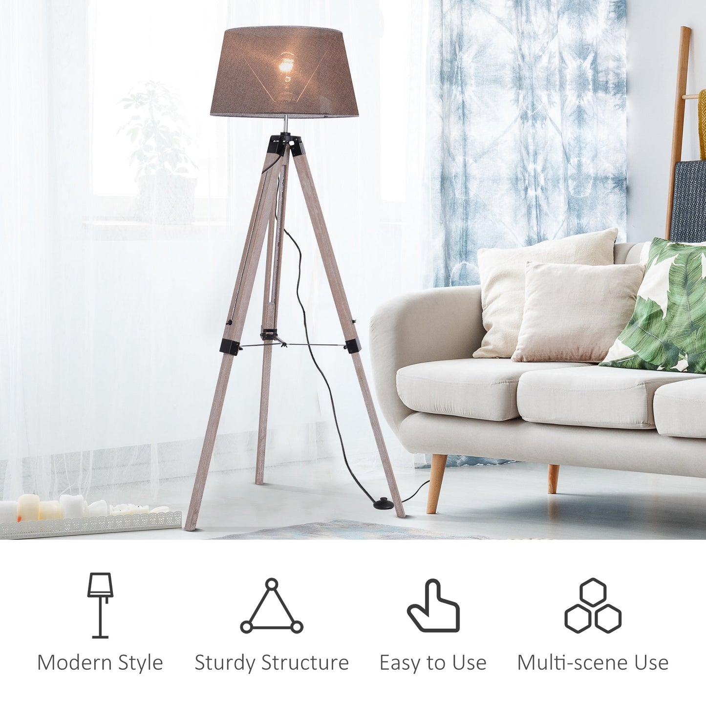 Tripod Floor Lamps for Living Room Bedroom