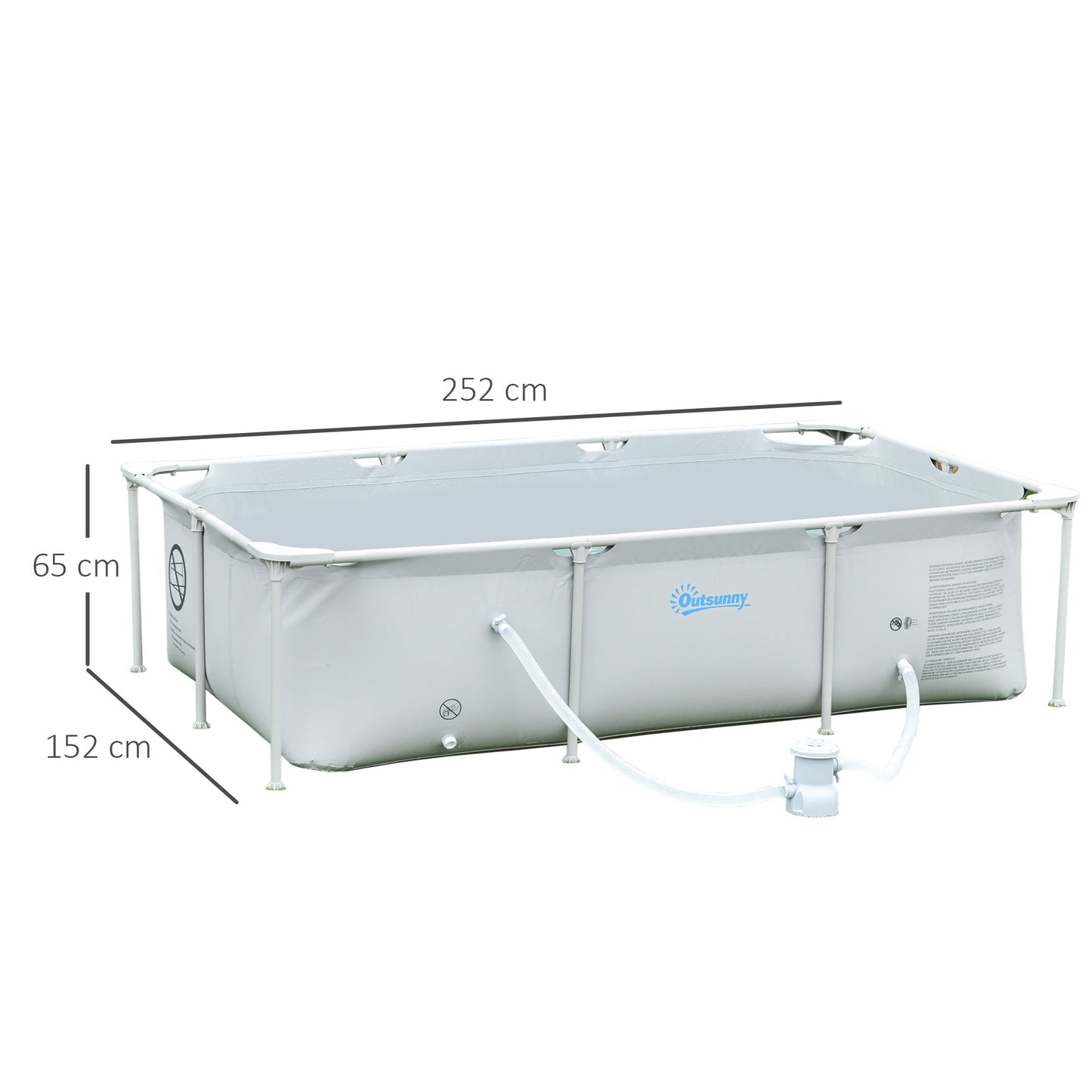 Steel Frame Swimming Pool w/ Filter Pump and Reinforced Sidewalls Rust Resistant