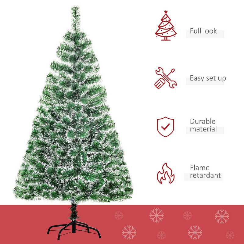 Homcom 5 Foot Indoor Christmas Tree Artificial Decoration Xmas Gift with Metal Stand Branch Tips