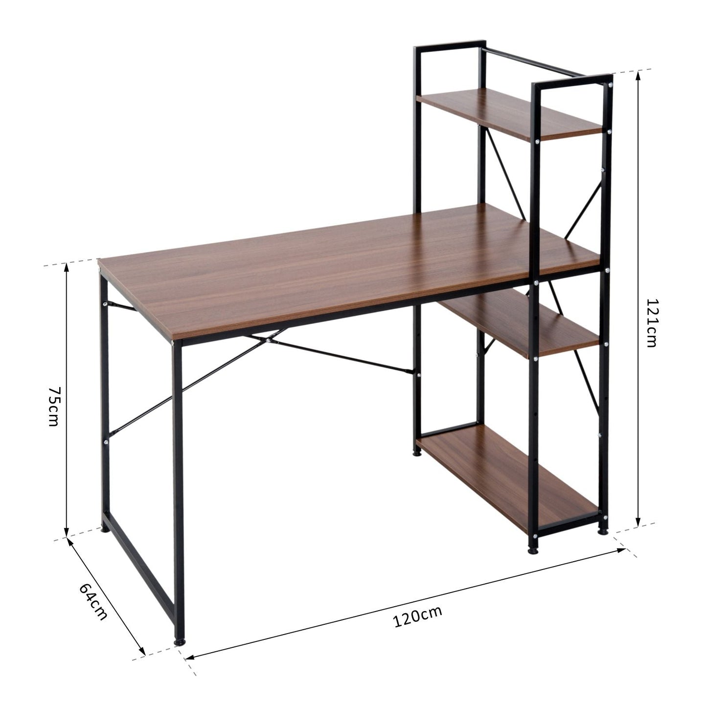 Homcom Industrial Computer Desk With Storage