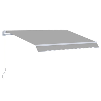 Awning Canopy Manual Retractable Porch Sun Shade Shelter 3 x 2m Light Grey