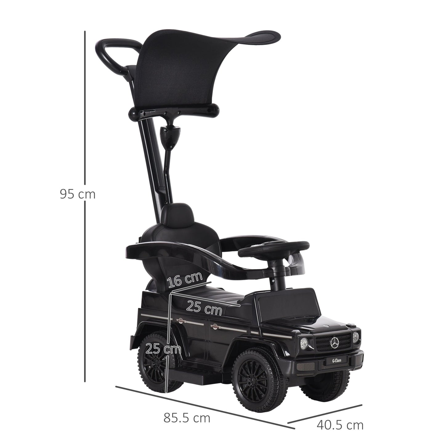 3 in 1 Kids Children Ride on Push Car Toddler Sliding Car G350 Licensed Walker Foot to Floor Slider Push-Along with Horn Steering Wheel NO POWER Manual