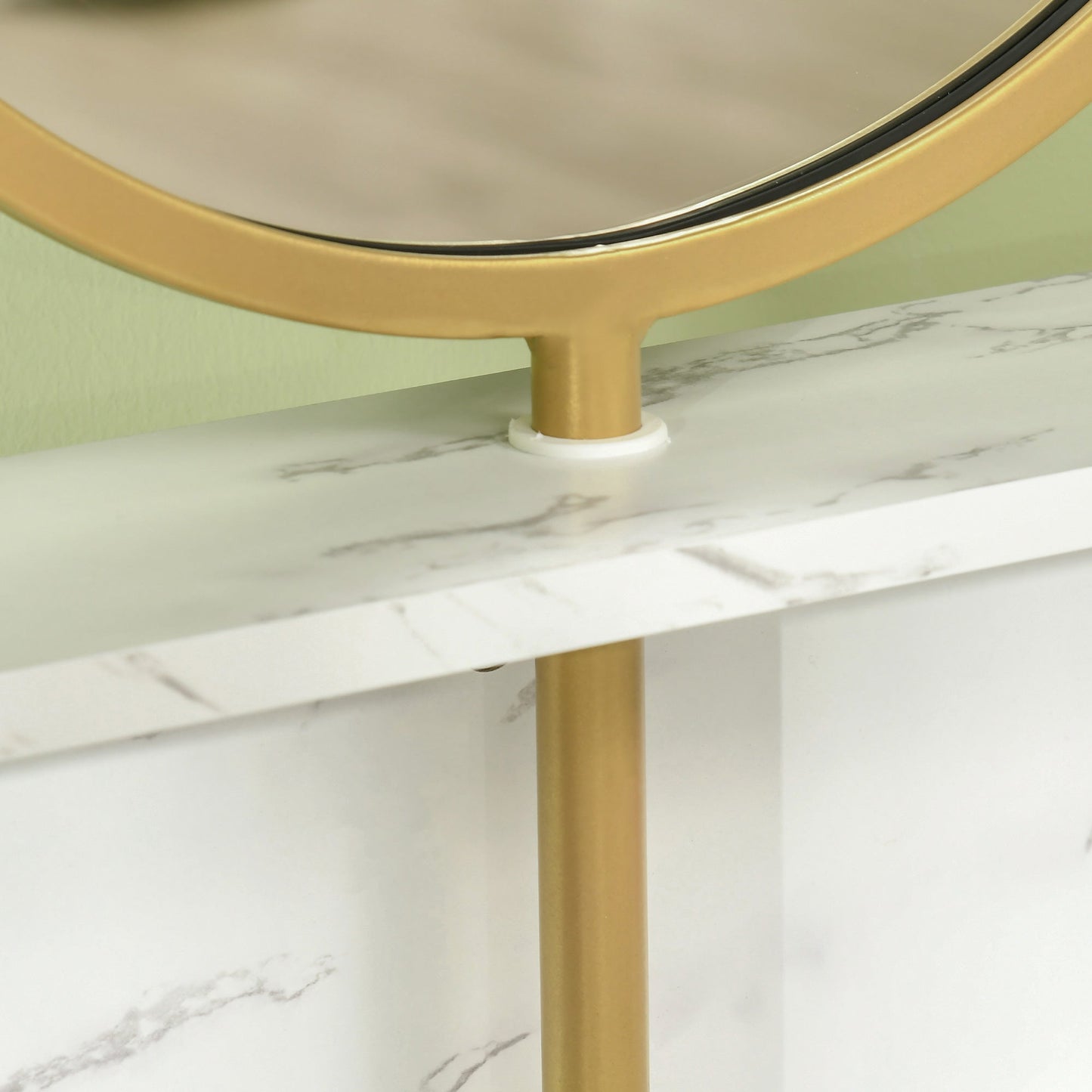 Modern Dressing Table with Round Mirror