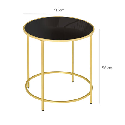 Round Side Table Morden Coffee Tables with Gold Metal Base