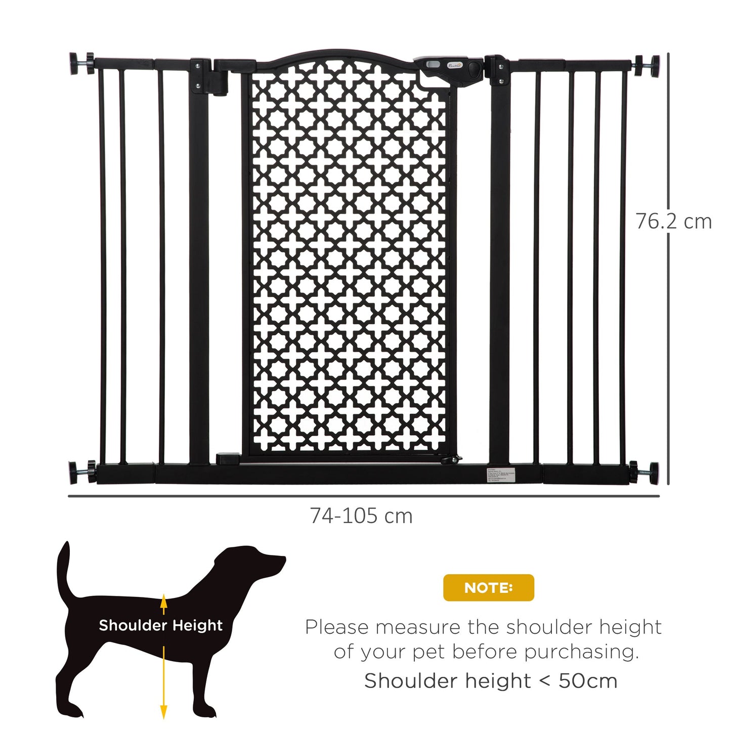 PawHut 74-105cm Pet Safety Gait Stair Barrier