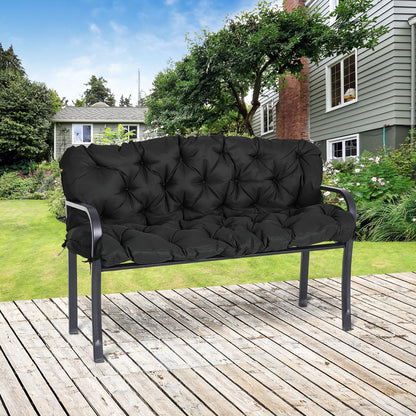 Outsunny Three-Seater Padded Bench Cushion - Black