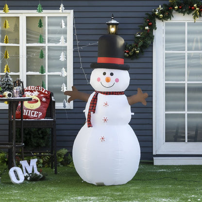 Homcom 6 Foot LED Polyester Outdoor Christmas Inflatable Snow Man