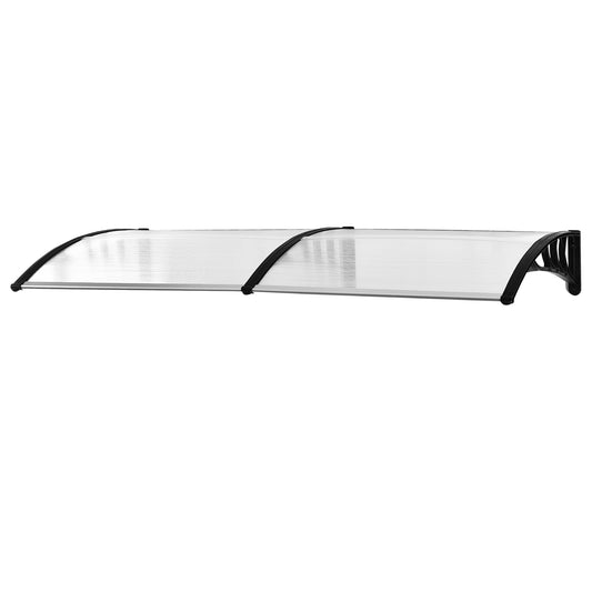 80 L x 195 W x 23 H cm Clear Polycarbonate Curved Awning White