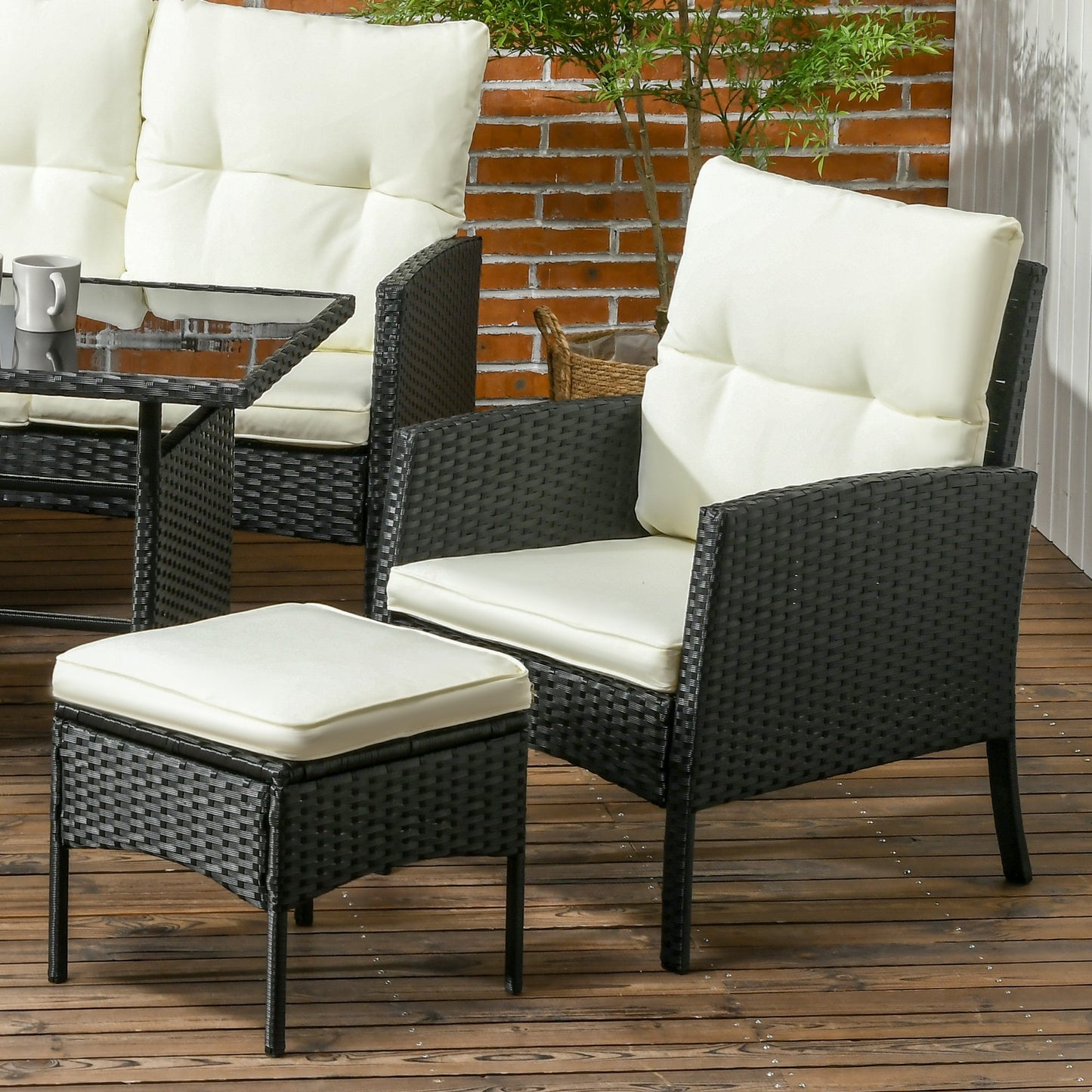 Outsunny 5 Seater Rattan Garden Furniture Set