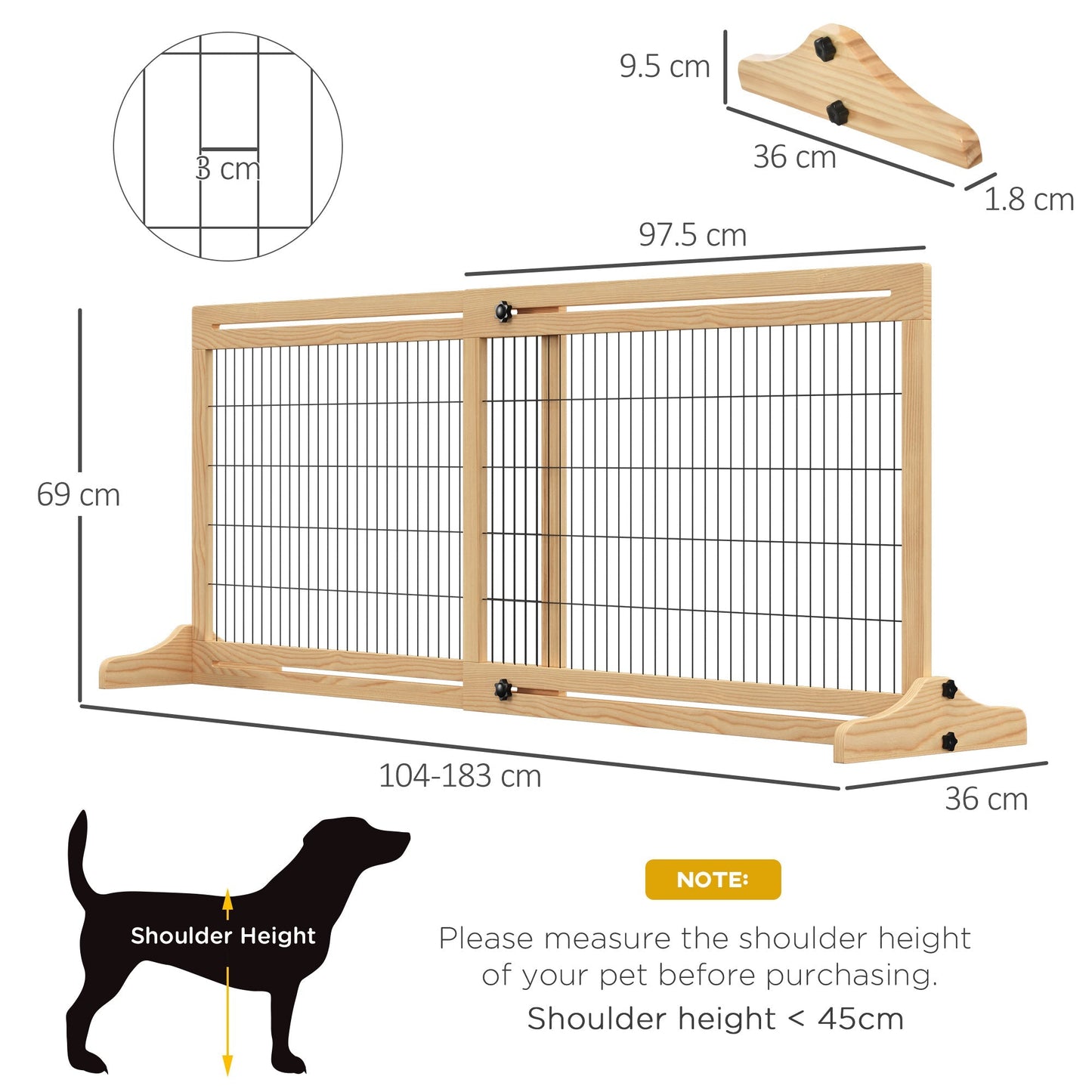 PawHut Freestanding Dog Gate