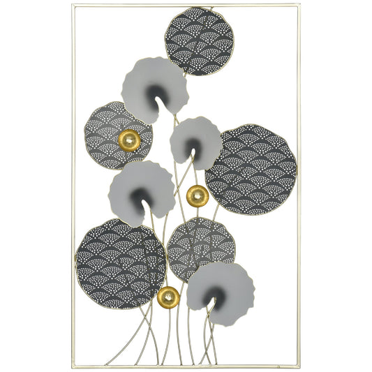 3D Metal Wall Art Modern Lotus Leaves Hanging Wall Sculpture Home Decor for Living Room Bedroom Dining Room