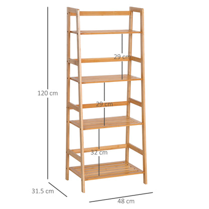 Homcom Four-Tier Bamboo Shelving Unit