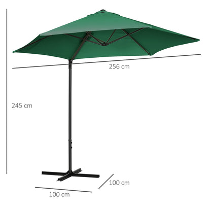 Outsunny 2.5M Garden Cantilever Parasol With 360 Rotation