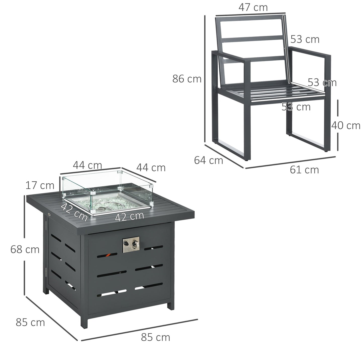 5-Piece Aluminium Garden Furniture Sets