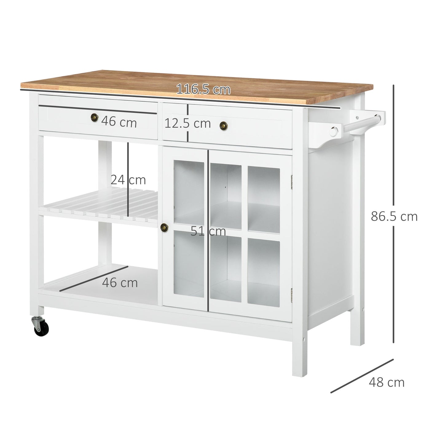 Modern Kitchen Island on Wheels