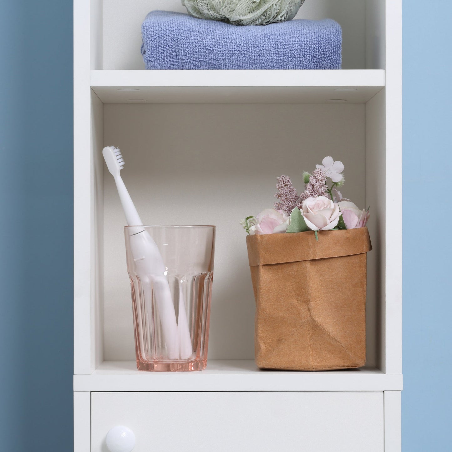 kleankin Tall Bathroom Storage Cabinet with Mirror