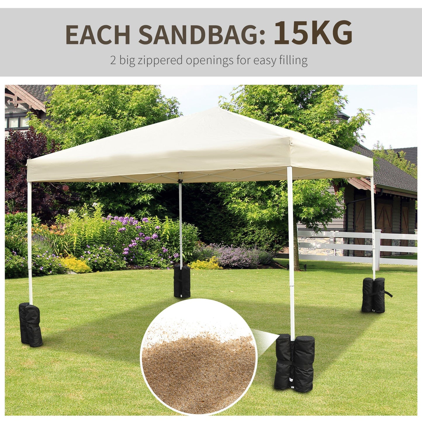 Outsunny Gazebo Weight Sand Bags Leg Weights Marquee Tent Canopy Base - 4 Pack