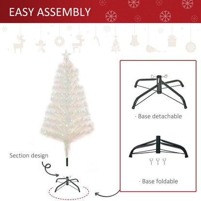 Homcom 4 Foot Prelit Artificial Christmas Tree with Fiber Optic LED Light