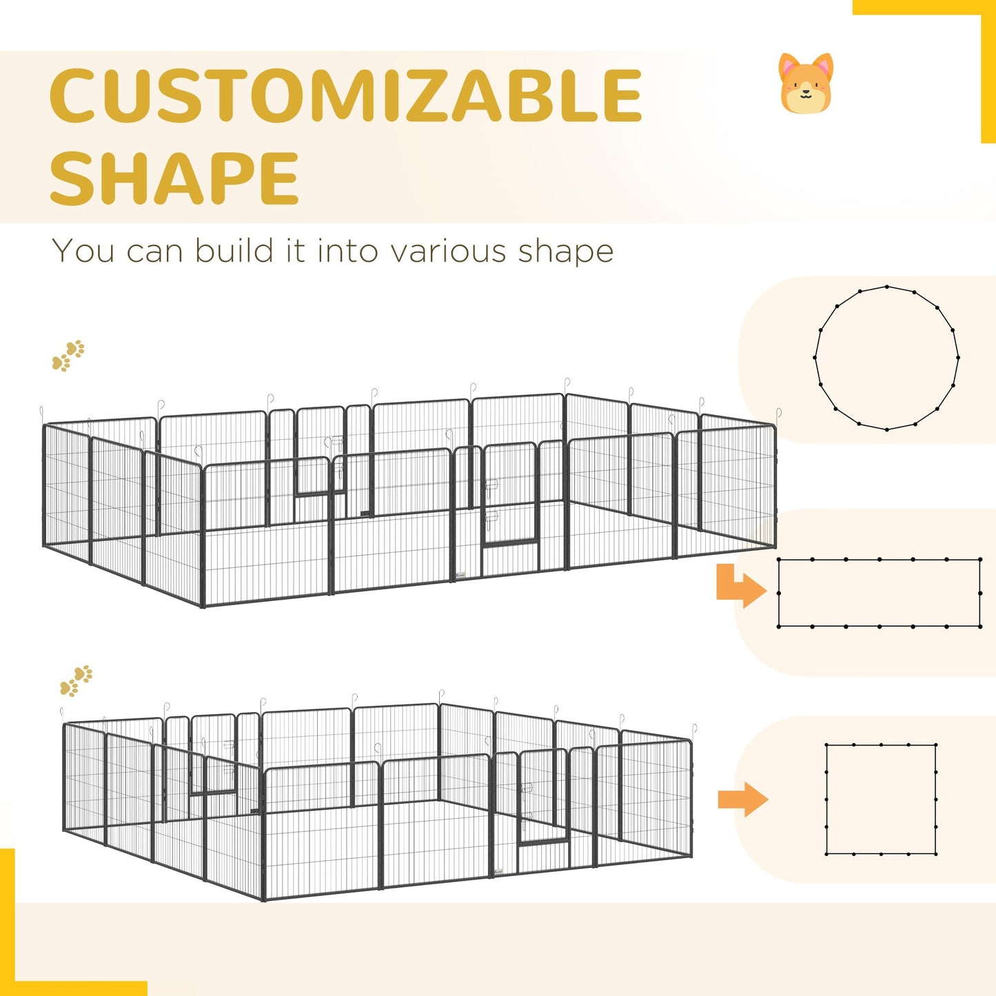 PawHut 16-Panel Small/Medium Pet Playpen