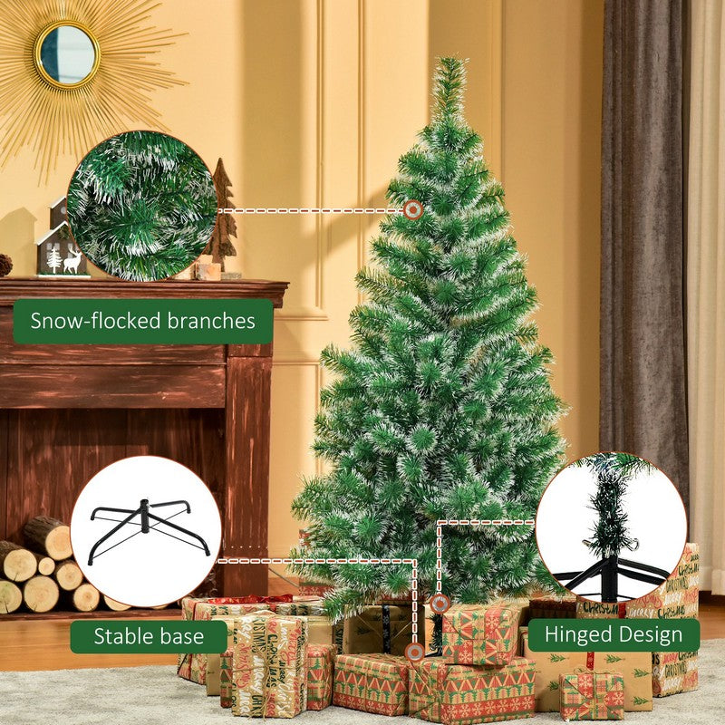 Homcom 5 Foot Indoor Christmas Tree Artificial Decoration Xmas Gift with Metal Stand Branch Tips