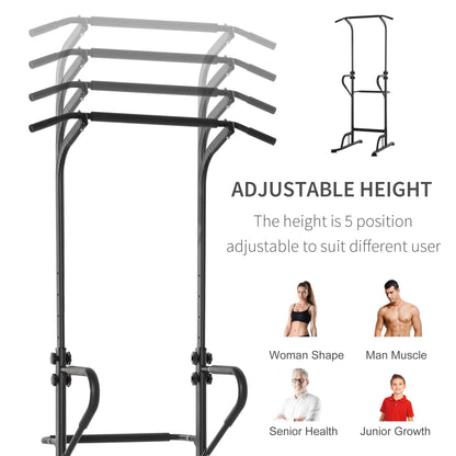 Pull Up Bar Multi-Function Height Adjustable Power Tower Dip Station Equipment