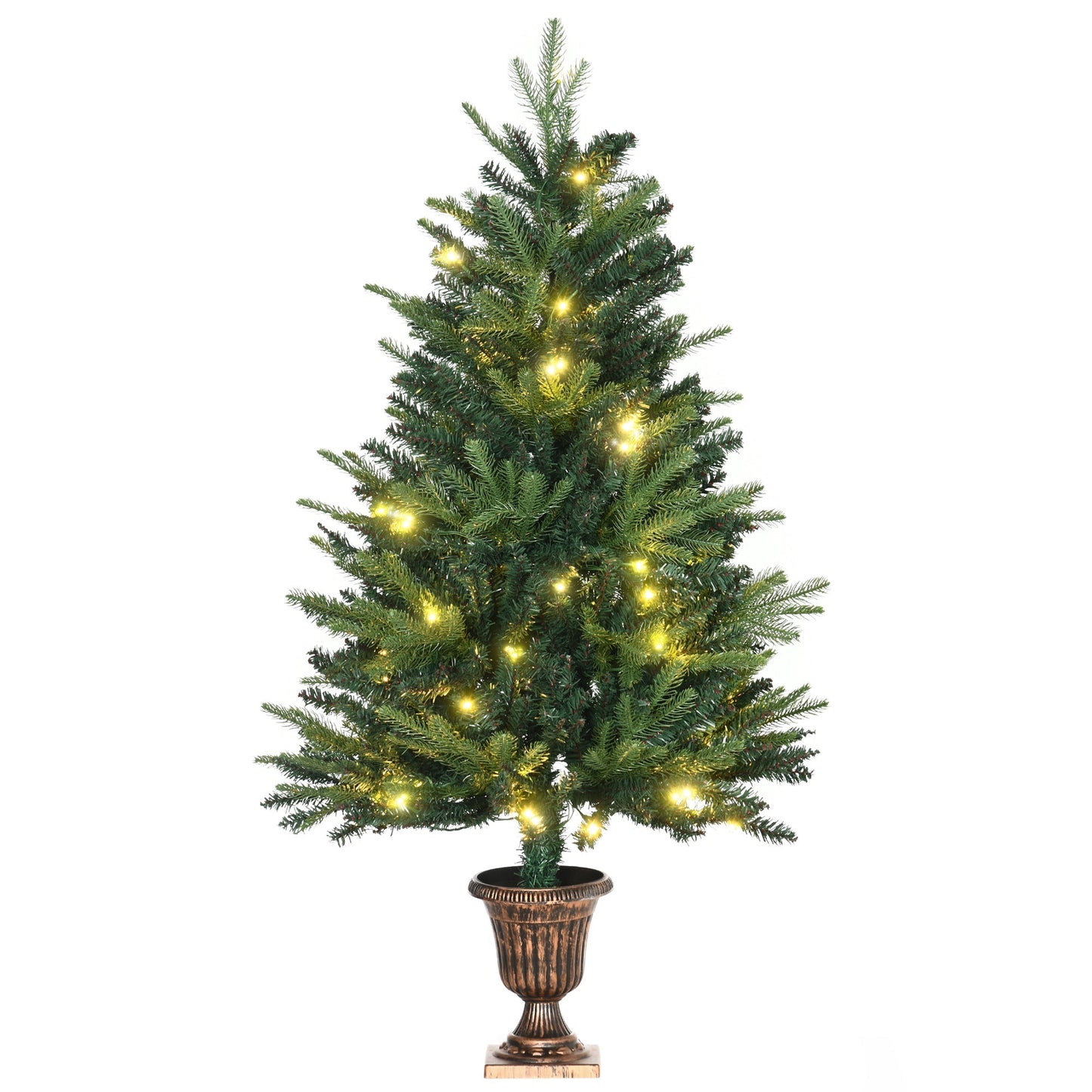 4 Foot Pre-Lit Artificial Christmas Spruce Tree