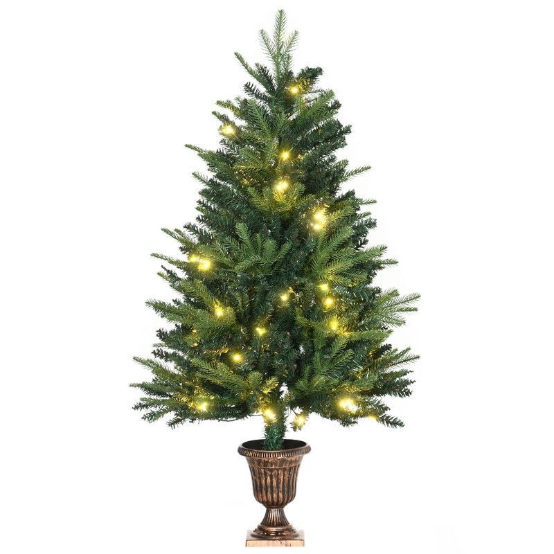 4 Foot Pre-Lit Artificial Christmas Spruce Tree