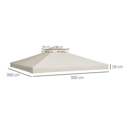 Outsunny 3 X 3 M Gazebo Replacement Canopy Cream