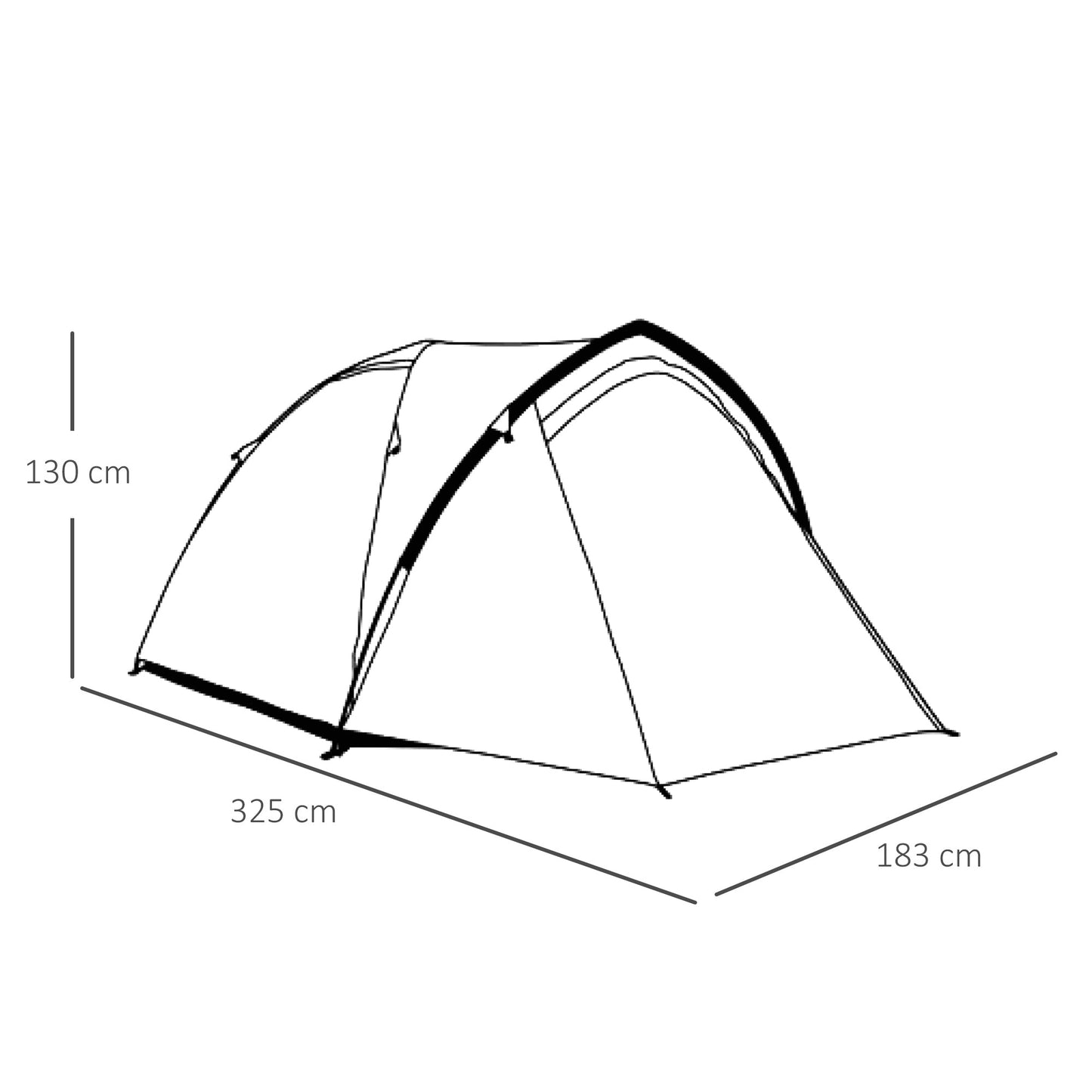 Dome Tent for 3-4 Person Family Tent with Large Windows Waterproof Green