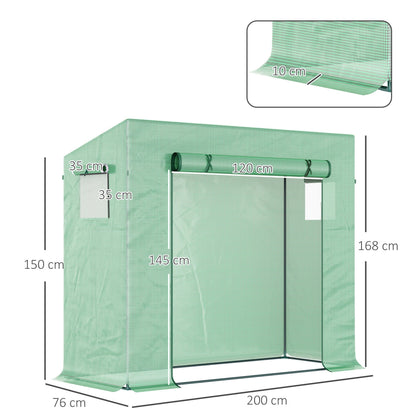 Outdoor Greenhouse Poly Tunnel Plants Reinforced Top Cover 1.98 X 0.77 X 1.49 M