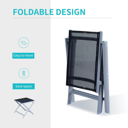 Portable Aluminum Textoline Chair-Black