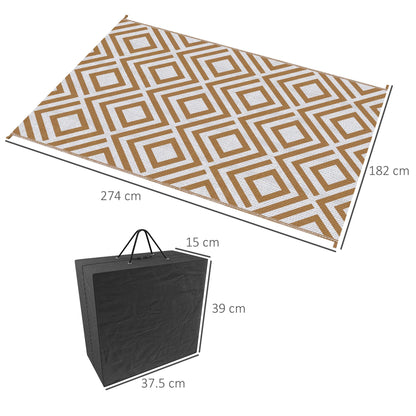 Reversible Outdoor Rug with Carry Bag and Ground Stakes