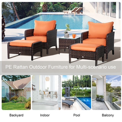 5-Piece PE Rattan Garden Furniture Set