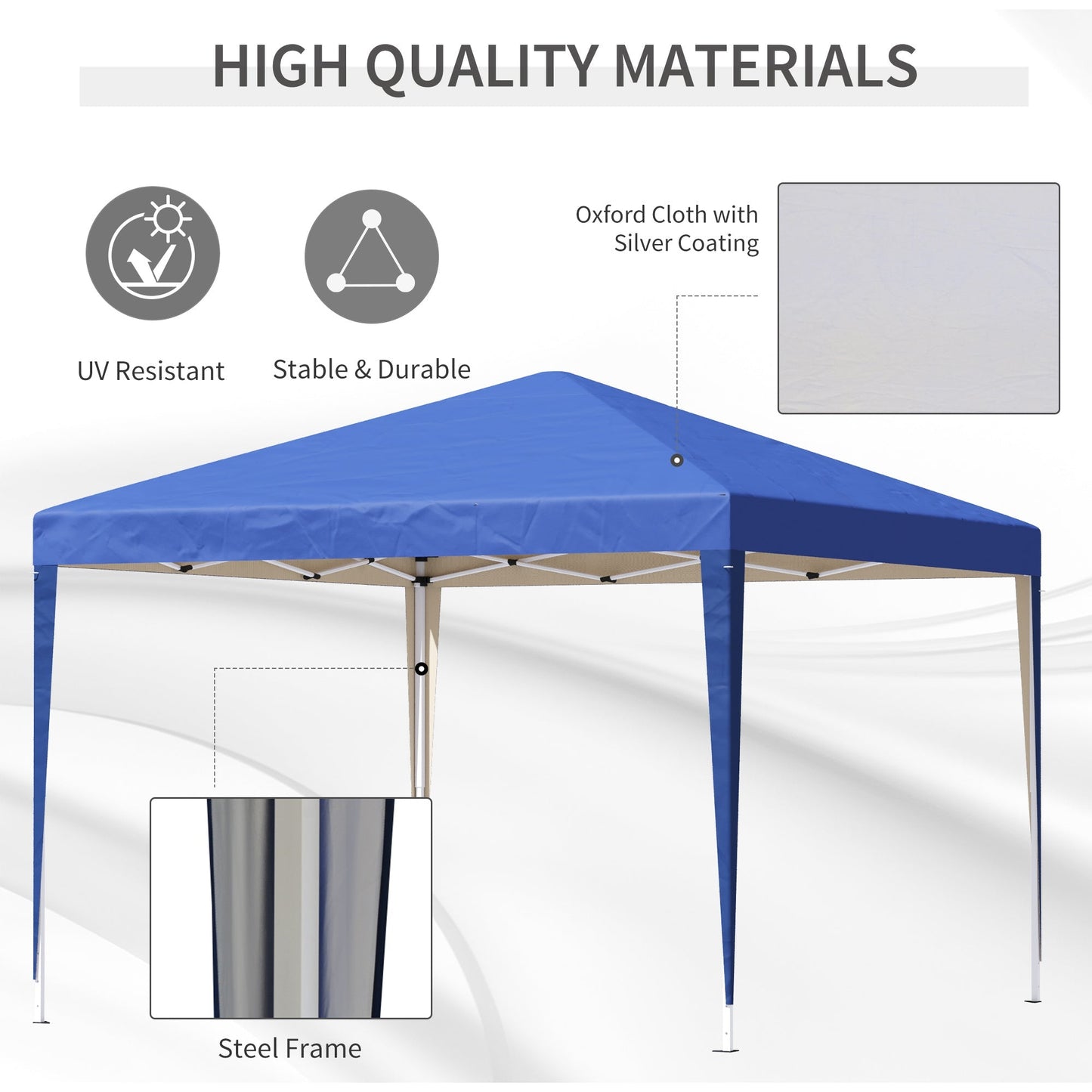 3 x 3 meter Garden Heavy Duty Pop Up Gazebo Marquee Party Tent Folding Wedding Canopy-Blue