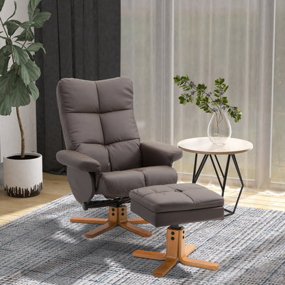 Swivel Recliner Chair and Footstool with Hidden Storage